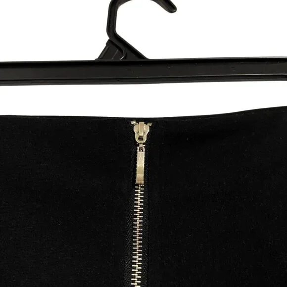 Urban Behavior Black Stretch Skirt Medium Back Zip Ribbed Side Panels Fitted - Picture 9 of 14